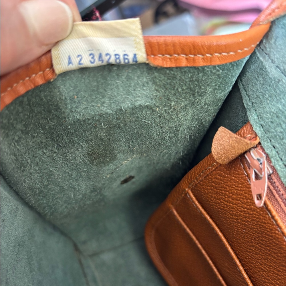 Dooney & Bourke VINTAGE AWL Surrey Green & Tan Leather Crossbody MADE IN USA EUC - Picture 12 of 16